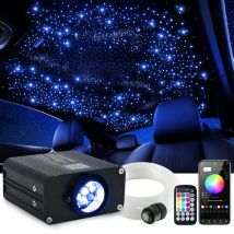 16W Twinkle Starry Sky Car Star Ceiling Light RGBW Fiber Optic Light Smart APP Bluetooth Car Roof Star Interior Atmosphere Light