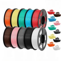 JAYO petg Filament 3d PETG 1.75mm 10Rolls Neatly Wound Toughness no bubbles 3D Printer Filament for FDM Muticolor 1.1KG /roll