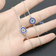 Minimalism Evil Eye Women Bracelet Thin Stainless Chain Charm Men Bracelets Evil Eye Bracelet Couples Friendship Jewelry Gift