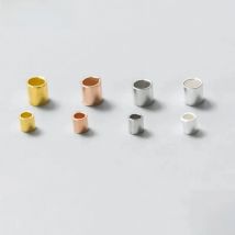 50PCS 925 Sterling Silver Crimp & End Beads 1.5/2/2.5mm Crimps Tube End Beads for Jewelry Making Jewelry Findings