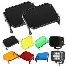 2x 3inch LED Work Light Bar Covers Dust Proof  Protective Amber/Black/Red/Green/Blue/Clear for 3x3" Square Cube Pods Car Truck
