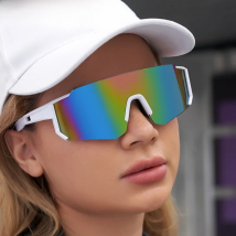 Oversized Rimless Sport Polarized Sunglasses Women 2025 New Fashion Frameless Shield Sun Glasses For Men Outdoor Bicycle Eyewear