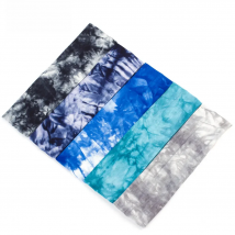 Geebro Women's Tie Dye Elastic Headband Summer Cotton Soft Stretch Turban Headband For Girls Flat Hair Bands Hair Accessory