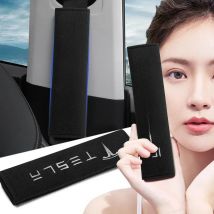 2PCS Car Shoulder Pad Seat Belt Protector Car Interior Car Accessories For Tesla Model 3 Model X 2016-2020 Decals TM3 TMX Decal