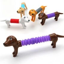 Decompression Novelty Spring Dog Pop Tubes Sensory Toy Stress Relieve Bellows Toys For Adult Kids Anti-stress Squeeze Toys Gifts