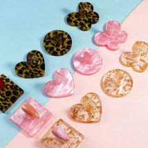 Nail Practice Base Stand Round/Butterfly/Heart/Square Leopard Manicure False Nail Art Tips Display Showing Shelf Manicure Tools