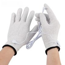 1 Pair Massage Electrode Gloves New Conductive Electrode Massage Therapy Gloves Therapy Hand Massager Electrotherapy Lead Wires