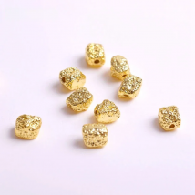 7mm*5mm 18K Gold Plating Brass Irregular Spacer Beads For Bracelet Necklace Making Findings DIY Jewelry Making Accessories
