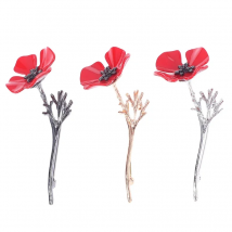 New Jewelry Retro Creative Poppy Flower Brooch Suit Clothes Shirt Collar Pin Brooch Women Accessories