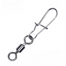 30pcs/box High Strength Fishing Connector Accessories Solid Ring Bearing Rolling Swivel Snap Pins Stainless Steel Brass Tackle