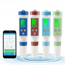 PH EC TDS Salinity TEMP Meter Digital Water Quality Tester Smart Online Blue Tooth Monitor APP Control for Aquariums Hydroponics