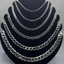 Men's 925 Sterling Silver Necklace 2/4/6/8/10/12MM 40-75cm Face Chain Necklace Lobster Clasp Men Women Engagement Jewelry Gifts
