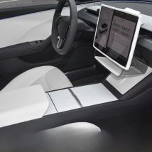 Central Control Storage Box for Tesla Model YJuniper 2025 Armrest Box Sticker White Rear Air Outlet Screen Frame Car Accessories