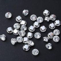 RESEN Top Clear Crystal Sliver Base Sew on Flower Claw Rhinestones Flatback Sliver Lace Claw Rhinestone Crystal AB For Dress