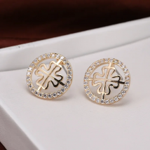 DE129 Fashion Temperament Lucky Crucifix Zircon Stud Earrings Girlfriend Gifts Party Evening Woman Jewelry Stud Earrings 2021