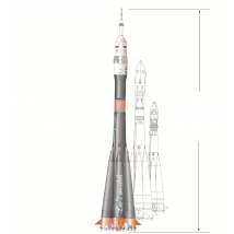 1/ 48 Russian Soyuz Propulsion Vehicle Rocket 110cm 3D Paper Model