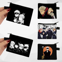 Anime Jujutsu Kaisen Coin Bag Gojo Satoru Tops Yuji Itadori Wallet Men Purse Women Small Clutch Bag Key Card Money Holder Bags