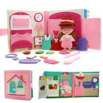 Montessori Quite Book Toys Preschool Activity Book Daily Life Skills Busy Book Autism Sensory Cloth Book Girls Gift for Todders