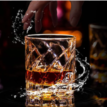 1PCS Rotating Whiskey Glass Old Fashioned Glass for Drinking Bourbon,Scotch,Cocktails or Tea,Whiskey