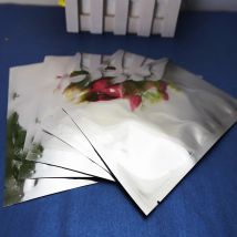 100pcs Silver Plating Aluminum Foil Flat Bags - Top Open Food Grade Heat Sealing Aluminized Plastic Pouch Powder / Sauce Package