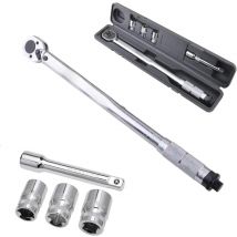 DayPlus Ratchet Torque Wrench 28-210Nm, 1/2" Wheel Bolt Wheel Nut Wrench incl. Extension & Wheel Bolt Sockets 17mm-19mm-21mm