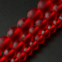 Matte Red Energy Crystal Beads Czech Meteorite Glass Round Beads for Jewelry Making DIY Charm Bracelets 15'' Healing Beads