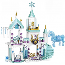 Friends Princess Castle House Sets for Girls Movies Royal Ice Playground Horse Carriage DIY Building Blocks Toys Kids Gifts 2022