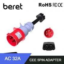 Für Tesla Model S,3,X,Y Gen 2 Ev Ladegerät Universal Mobile Connector 32A Roter Adapter für Tesla 5PIN Roter CEE-Adapter