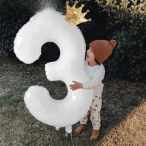 40inch Large White Number Crown Balloons Happy Birthday Party Decorations Adult Kids Boy Girl 1 2 3 5 10 30 35 40 50 60 Year Old