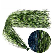 Bimoo 2 Packs Flash Synthetic Fiber Grizzly Barred Flashabou Tinsel Marabou Jigs Saltwater Fishing Streamers Winging Material