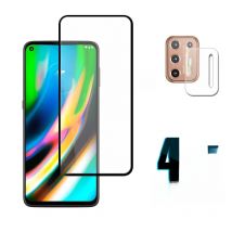4-in-1 For Motoroal Moto G9 Plus Glass For Moto G9 Plus Tempered Glass Full Glue HD Screen Protector For Moto G9 Plus Lens Glass