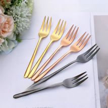 1/4/5/6Pcs Tea Forks Fruit Fork Stainless Steel Tableware Set Gold Cake Snack Salad Fork Dinnerware Cutlery Kitchen Utensils