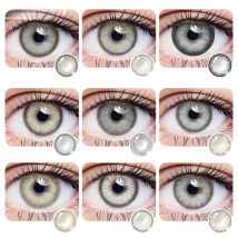 2Pcs Grey Contact Lenses with Diopters Graduated Beautiful Pupil Prescription Correct Myopia Hydrophilic Cosmetics Accessories