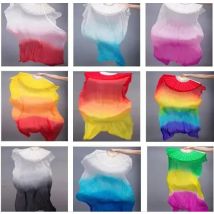 Hot Sell Cheap Kids Women Belly Dancing Fan Veils 1 Pair Gradient Color Dancer Practice Long Fan Props 120cm/150cm/180cm