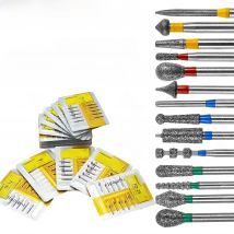 10pcs/Pack EX Type Extra Fine/Fine/Standard/Coarse Dental Burs Dental Diamond Burs For High Speed Handpiece Dentist Tools 1.6mm