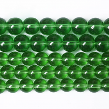 Wholesale Smooth Clear Green Glass Round Spacer Beads for Jewelry Making 4 6 8 10 mm Loose Beads Diy Bracelet 15" Strand
