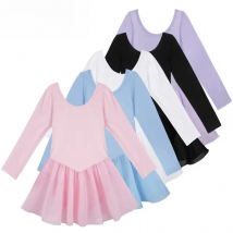 iEFiEL Girls Long Sleeve Ballet Dancer Leotard Tutu Dress Princess Gymnastics Dancing Wear Performance Dance Costumes Clothes