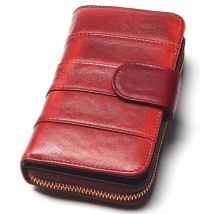 Dip Dye Color RFID Women Split Leather Style Importcowhide Medium Paragraph Buckle Wallet Women's High Quality Purse