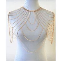 FREE SHIPPING STYLE A36 Gold Colour CHAIN DOUBLE SHOULDERS CHAIN JEWELRY 3 COLORS