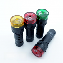 16mm Buzzer Flashing Light Signal Lamp Red LED Warning Siren Buzzer Beep Safety Alarm Sound Indicator 12V 24V 220V Green Yellow