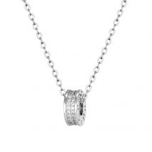 2025 PG Neue modische kreisförmige Anhänger Hochzeit kreisförmige Zirkon Halskette Frauen exquisite kreisförmige Schlüsselbein Kette Halskette