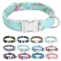 Personalized Dog Accessories Collar Nylon Printed Pet Puppy Collar Dog ID Collars Free Engraved ID for Small Medium Large Dogs