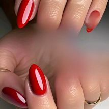 2 Sets Short Fake Nail Designs Red Stilettos Woman Artificial Press On Fake Nails For Gluing DIY Lady Finger Tip Manicure Tools