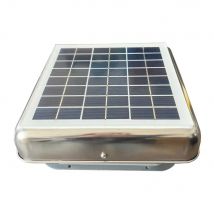 6W Stainless Steel Roof Mounted Solar Vent Fan Exhaust Ventilation 200CFM Ideal for Shed Cabin Container House Dome Truck