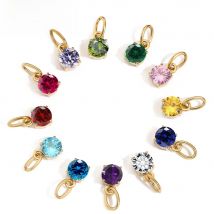 eManco Stainless  Pendant Necklace Round Zircon Pendant Charms  Necklace Cosplay Jewelry Gift for Diy Necklace Bracelet Jewelry