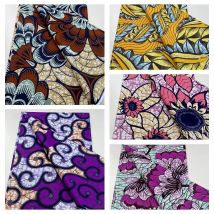 New Super Tissu Ankara Good Real Prints African Wax Fabric Soft Pagne Cotton Material Kente 6YARDS Stuff Blue Batik For Sew