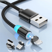 USLION Magnetic Charge Cable For iphone 13 12 Magnet USB C Cable Cord Fast Charging For Xiaomi mi 11 Micro USB Type C Cable Wire