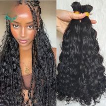 Bulk Hair For Braiding Human Hair Loose Wave Braids Hair Double Drawn Full End Bulk Human Hair Extensions 1/2/3Bundles No Weft