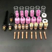 49pcs Gas Lens #10 Heat Resistant Glass Cup Easy Use Practical Accessories Welding Torch Kit Argon Arc Tool For WP TIG 17/18/26