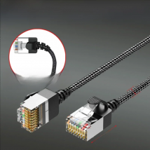 Nylon CAT6a Ethernet Patch Cable Ultra Thin 0.16 inch, High Speed Cat 6 RJ45 Ethernet Cable Slim Flexible and Light, for PC, Mac